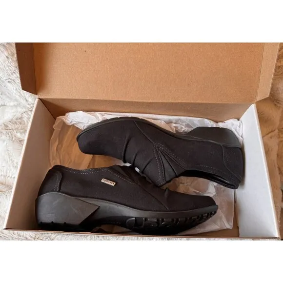 Romika Dry-tex Wedge Loafers Clogs Shoes Women's Size 38 EU/7-7.5 US Black