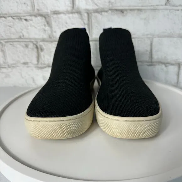Rothy's Chelsea Boot Ankle Booties Stretch Knit Washable Shoes Black 6