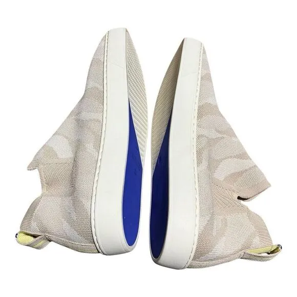Rothys Sneakers WMNS 11.5 Sand Camo Chelsea Ankle Boots Pull On Beige High Top
