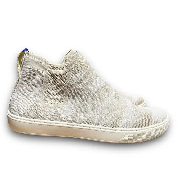 Rothys Sneakers WMNS 11.5 Sand Camo Chelsea Ankle Boots Pull On Beige High Top