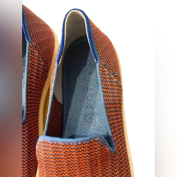 Rothys Tangerine Triple Stitch Slip On Sneaker Retired Authentic Shoes Size 8.5