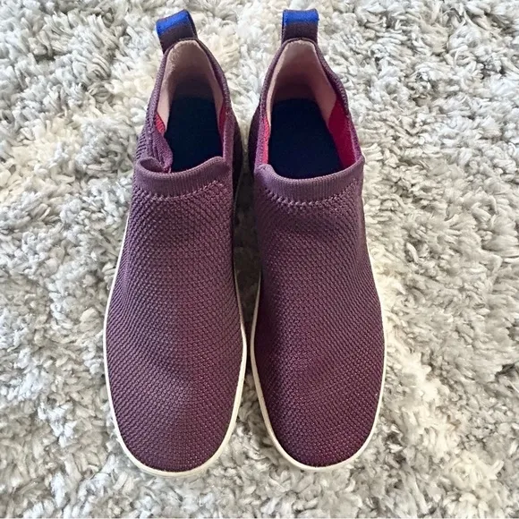 Rothy's The Chelsea Berry Lattice Knit High Top Sneaker Ankle Boots Size 9.5