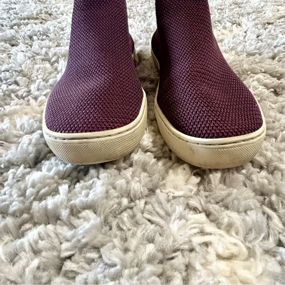 Rothy's The Chelsea Berry Lattice Knit High Top Sneaker Ankle Boots Size 9.5