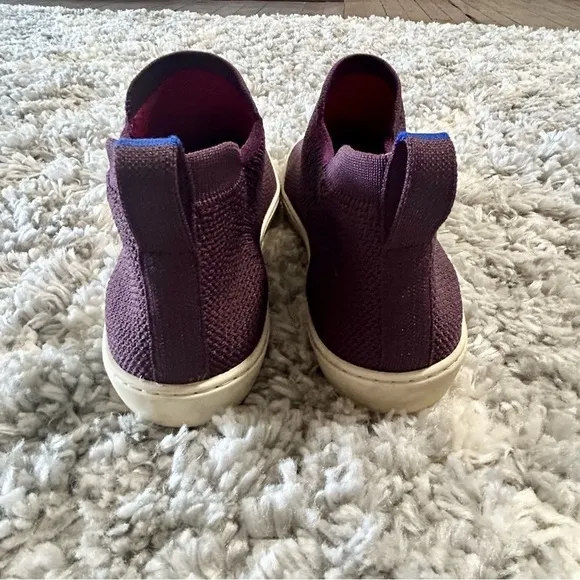 Rothy's The Chelsea Berry Lattice Knit High Top Sneaker Ankle Boots Size 9.5