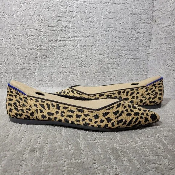 Rothy's The Point Leopard Prints Pointed Toe Slip on Shoes Womens Multiple Sizes