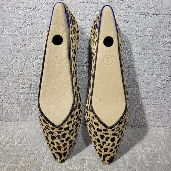 Rothy's The Point Leopard Prints Pointed Toe Slip on Shoes Womens Multiple Sizes