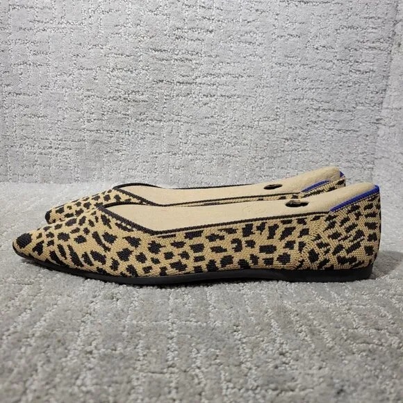 Rothy's The Point Leopard Prints Pointed Toe Slip on Shoes Womens Multiple Sizes