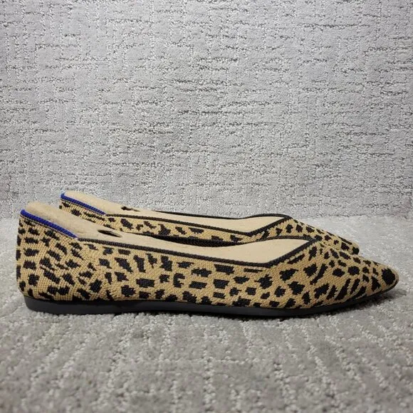 Rothy's The Point Leopard Prints Pointed Toe Slip on Shoes Womens Multiple Sizes