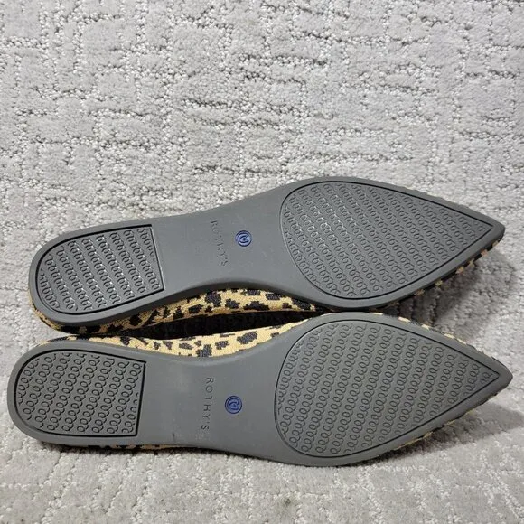 Rothy's The Point Leopard Prints Pointed Toe Slip on Shoes Womens Multiple Sizes