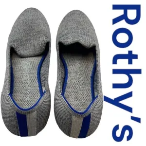 Rothy's Loafer Flat Shoes Women's 7 Heather Grey Slip-On Round Toe Low Top