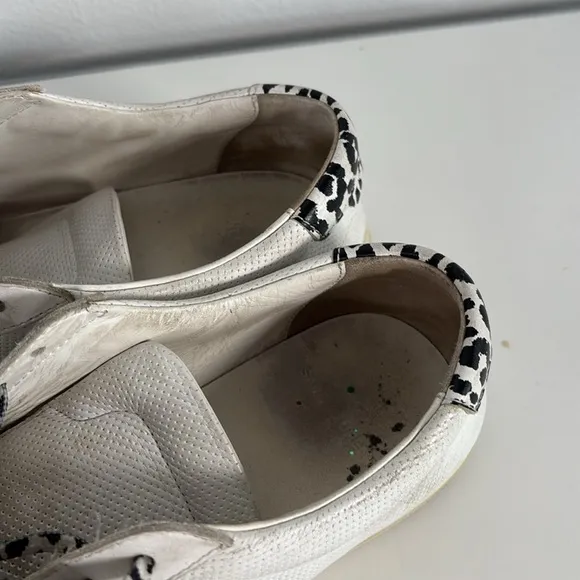 Saint Laurent White and Black Andy Perforated Sneakers Minimalist Design 40