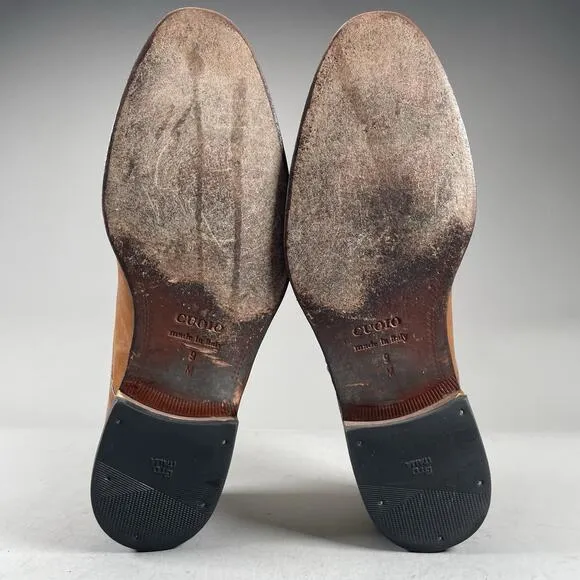 Saks Fifth Avenue Men’s 9 M Brown Leather Double Monk Strap Cap Toe Loafers Shoe