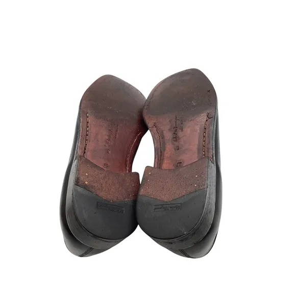 Salvatore Ferragamo 9EE  BLK. Leather Loafer Slip on Dress Shoes ITALY