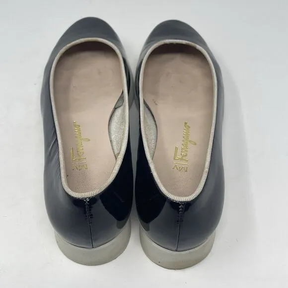 Salvatore Ferragamo Ballerina Flats Womens 5.5 B Black Patent Leather Slip On