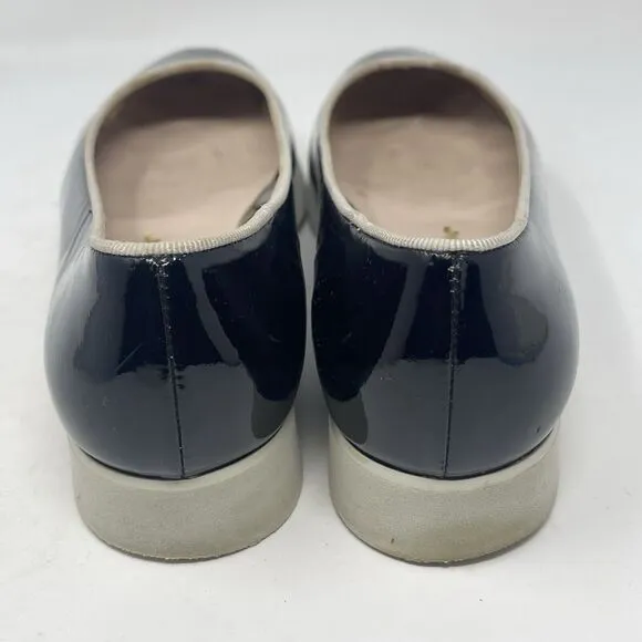 Salvatore Ferragamo Ballerina Flats Womens 5.5 B Black Patent Leather Slip On