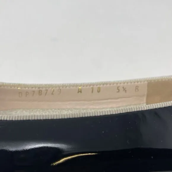 Salvatore Ferragamo Ballerina Flats Womens 5.5 B Black Patent Leather Slip On