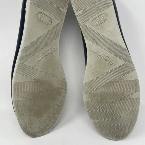 Salvatore Ferragamo Ballerina Flats Womens 5.5 B Black Patent Leather Slip On