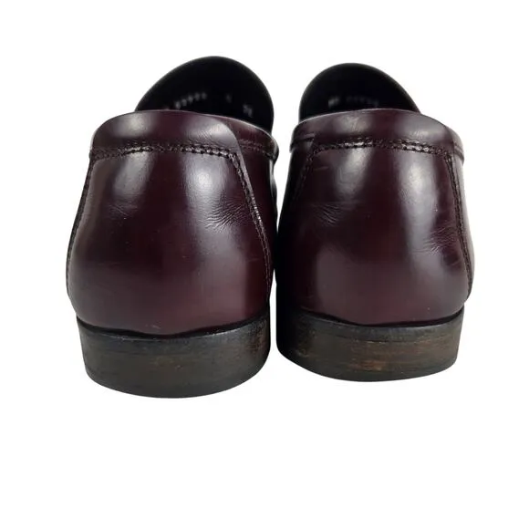 SALVATORE FERRAGAMO GRANDIOSO Gancini Bit Loafer Shoes Cherry Leather SZ 8 #882