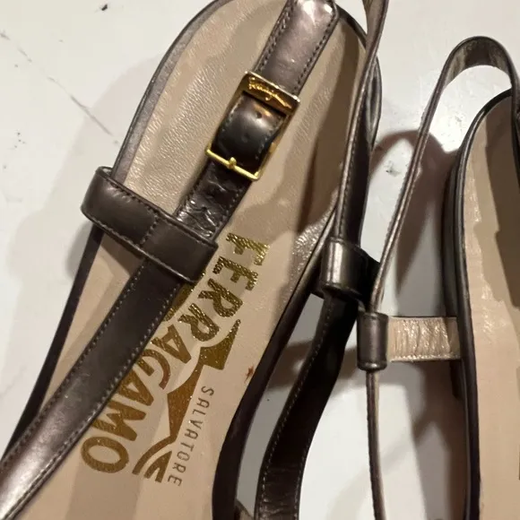 Salvatore Ferragamo Fimona Slingback Sandals Shoes Size 7.5 B