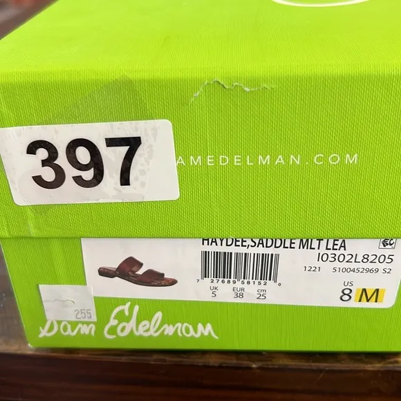 Sam Edelman Haydee Leather Slide Sandals Padded Insole NEW Size 8