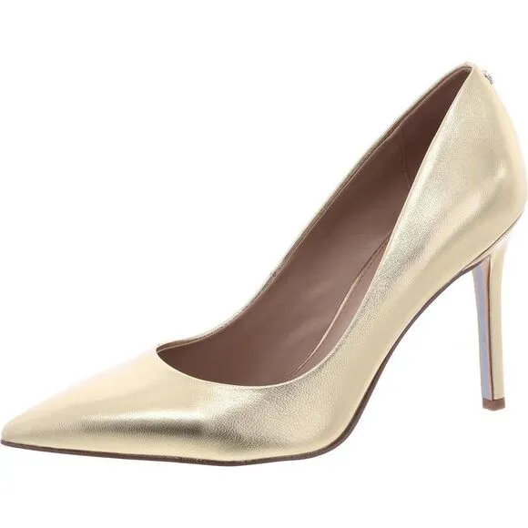 Sam Edelman Womens Hazel Gold Metallic Pointed Toe Slip On Pumps Shoes New