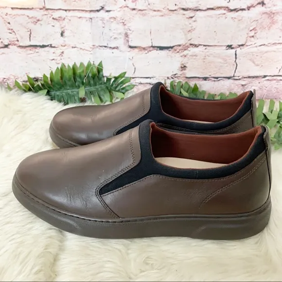 Samuel Hubbard Brown Leather Slip On Shoes Mens Size 10.5