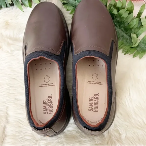 Samuel Hubbard Brown Leather Slip On Shoes Mens Size 10.5
