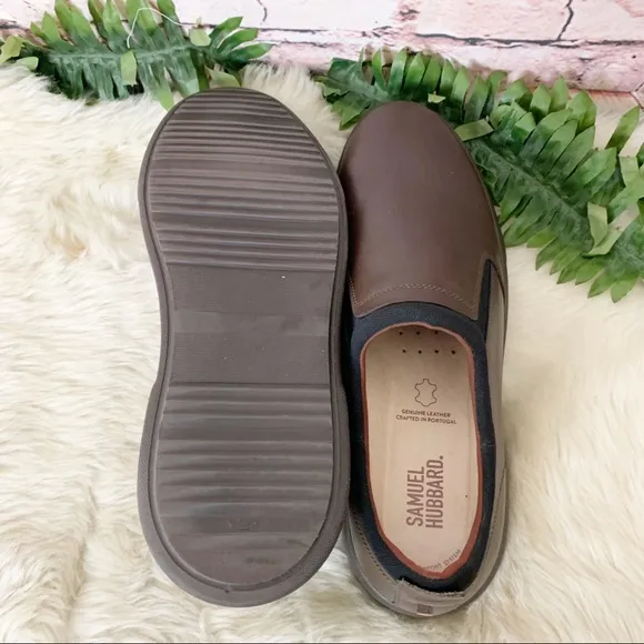 Samuel Hubbard Brown Leather Slip On Shoes Mens Size 10.5