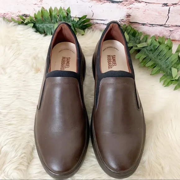 Samuel Hubbard Brown Leather Slip On Shoes Mens Size 10.5