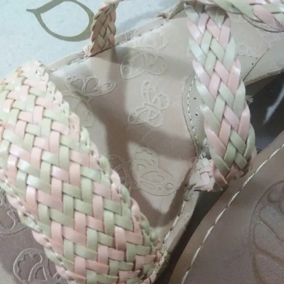 Sandals Pink Straps In Braid Butterfly Bottom