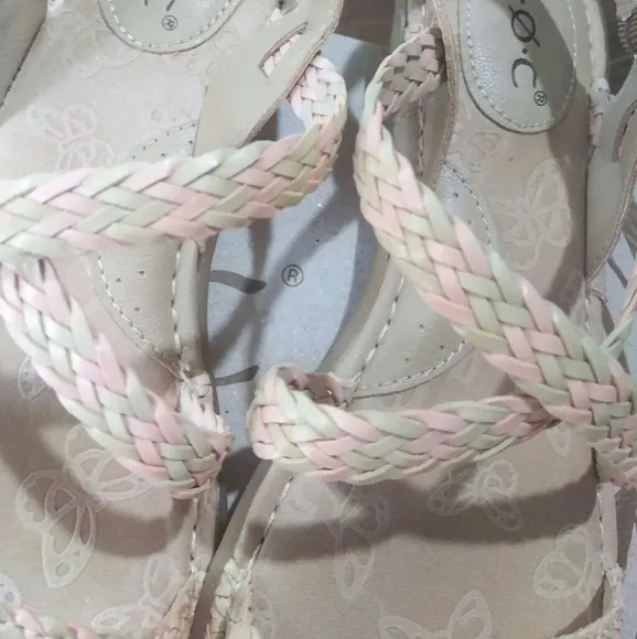 Sandals Pink Straps In Braid Butterfly Bottom