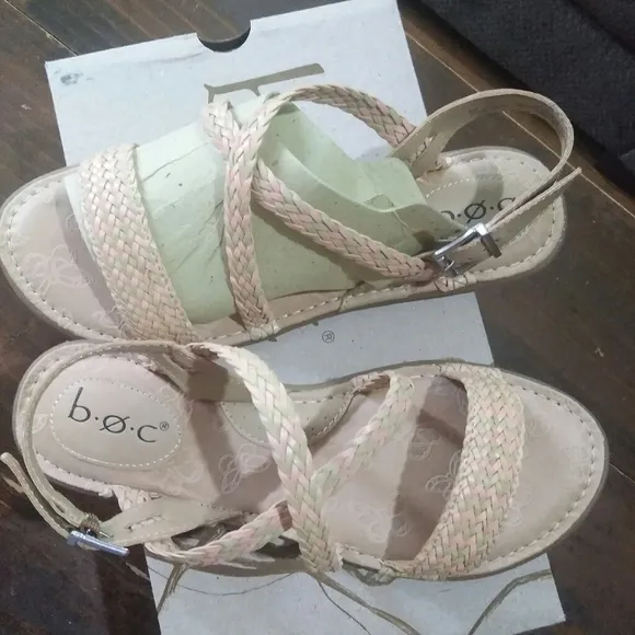 Sandals Pink Straps In Braid Butterfly Bottom