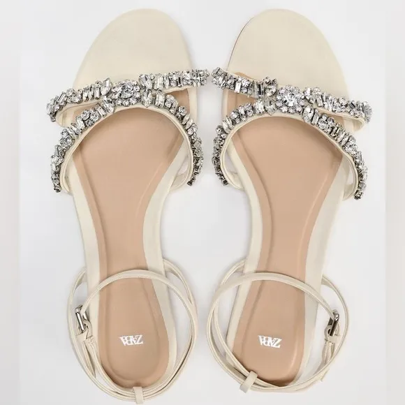 Sandals with Rhinestone Detailing