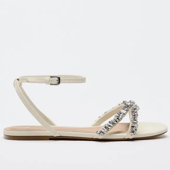 Sandals with Rhinestone Detailing