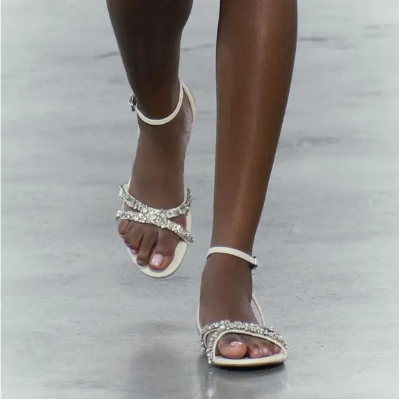 Sandals with Rhinestone Detailing