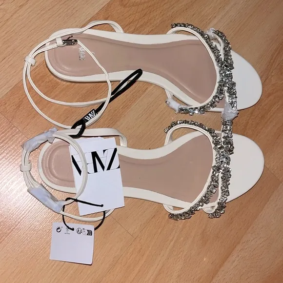 Sandals with Rhinestone Detailing