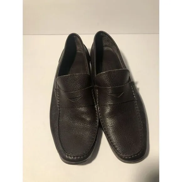 Sandrino By Sandro Moscoloni Placido Leather Penny Loafers 10.5D Shoes Brown
