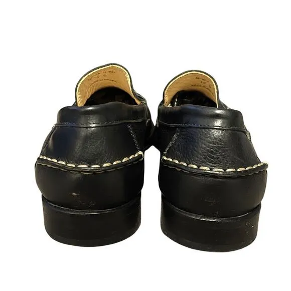 Sandro Mens 12 Handsewn LUXURY Leather Penny Loafers Slip On Shoes Comfort Black