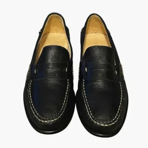 Sandro Mens 12 Handsewn LUXURY Leather Penny Loafers Slip On Shoes Comfort Black