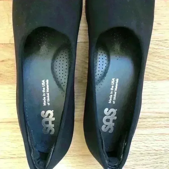 SAS Bliss Slip On Wedge Black Shoes Size 9.5