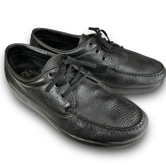 SAS Mens Black Amigo Pebbled Leather Dress Casual Shoes Men’s Size 9 1/2