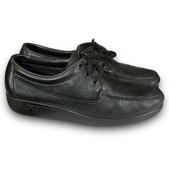SAS Mens Black Amigo Pebbled Leather Dress Casual Shoes Men’s Size 9 1/2