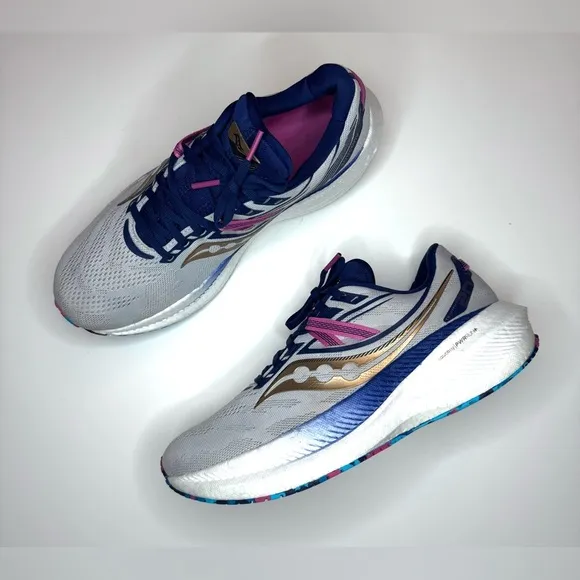 Saucony Triumph 20 Shoes Women's 10.5 Gray Low Top Running Athletic Sneakers