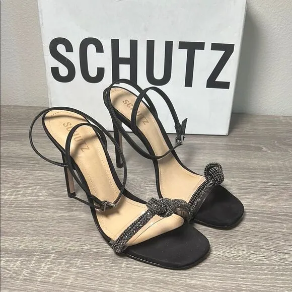 Schutz PEAKY NUBUCK &amp; VINYL SANDAL Shoes