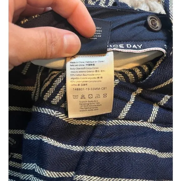 Scotch and Soda twill striped shorts blue size 31