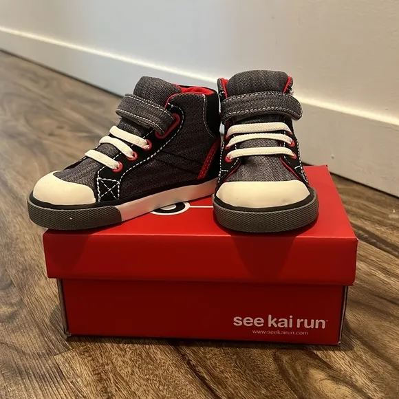 See Kai run Dane grey/denim black high top shoes