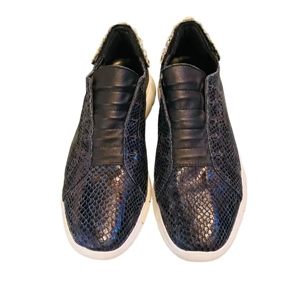 SESTO MEUCCI Cupid (Denim Dylan/Black Nappa) Women's Shoes Rhinestone