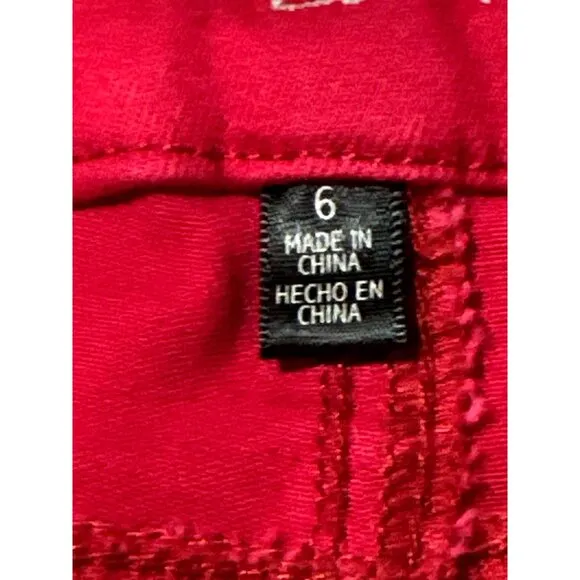 Seven7 High Rise Skinny Jeans Bold Red Stretch Denim Slim Fit Trendy Color Sz 6