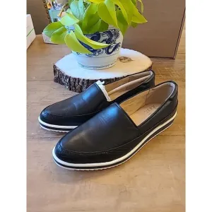 Shoes Women Naturalizer Slip On Black Leather Crock Loafer Beale Size 9 W - New
