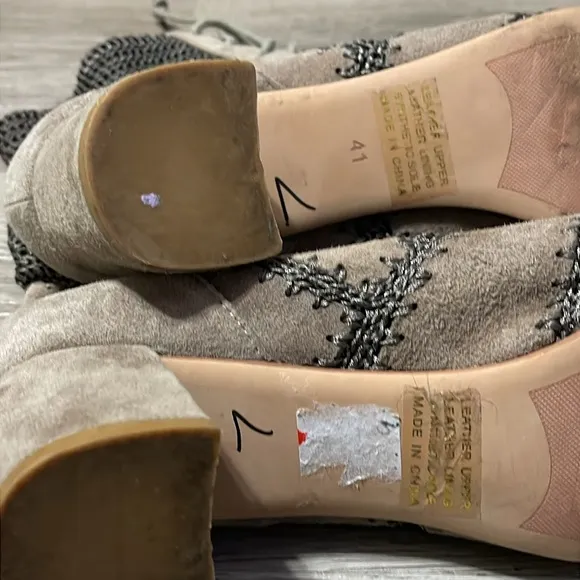 Silent D WASHER BOOT TAUPE SUEDE Lace-Up Boots Anthropologie crochet Lace-Up